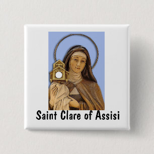 Saint Clare Assisi Button