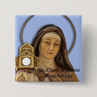 Saint Clare Assisi Button