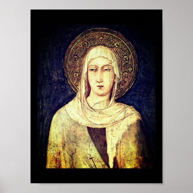 Saint Clare von Assisi von Simone Martini Poster (Vorne)