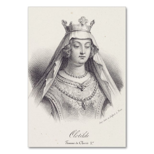 Saint Clotilde zweite Ehefrau von Clovis Tischnummer (Vorderseite)