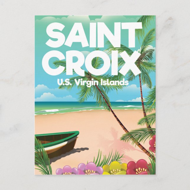Saint Croix, U.S. Jungfrau Islands Reiseplakat Postkarte (Vorderseite)