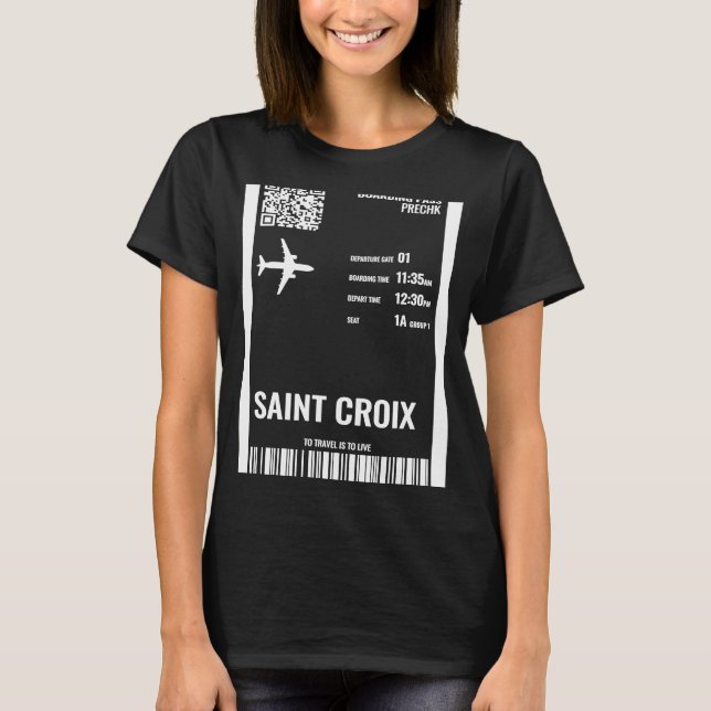 Saint Croix US Jungfrau Islands Boarding Pass Airl T-Shirt (Vorderseite)