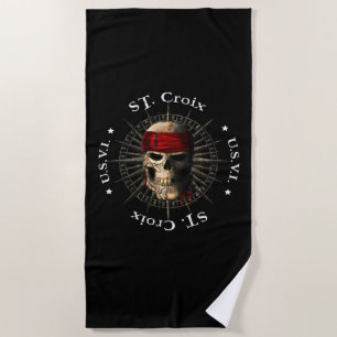 Saint Croix USVI Pirate Skull Strandtuch