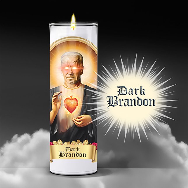 Saint Dark Brandon Gebet Candle Aufkleber (Dark Brandon Devotional Prayer Candle Sticker Label)