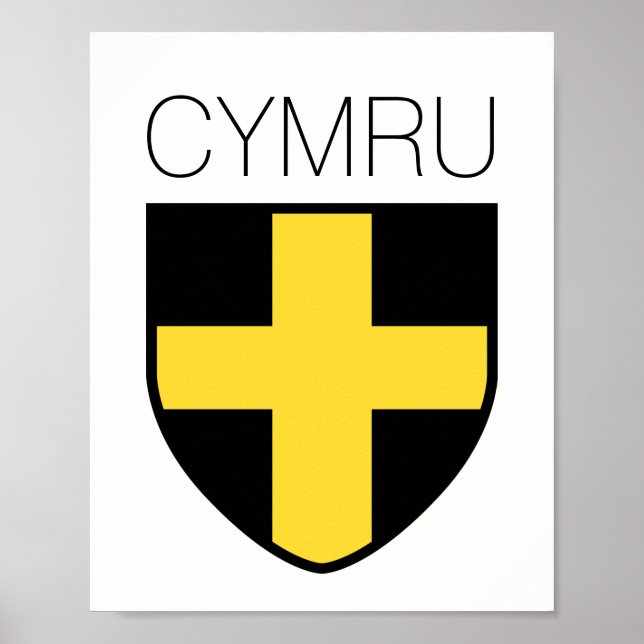 Saint David Abzeichen (Wales/Cymru) Poster (Vorne)