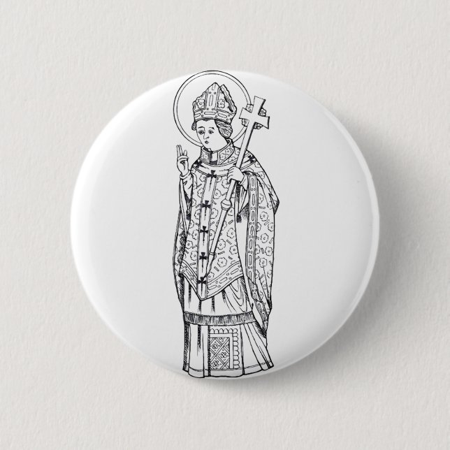 Saint Deiniol Abbot und Bischof Button (Vorderseite)