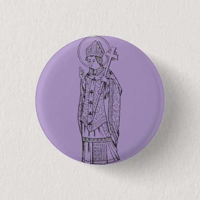 Saint Deiniol Abbot und Bischof Button (Vorderseite)