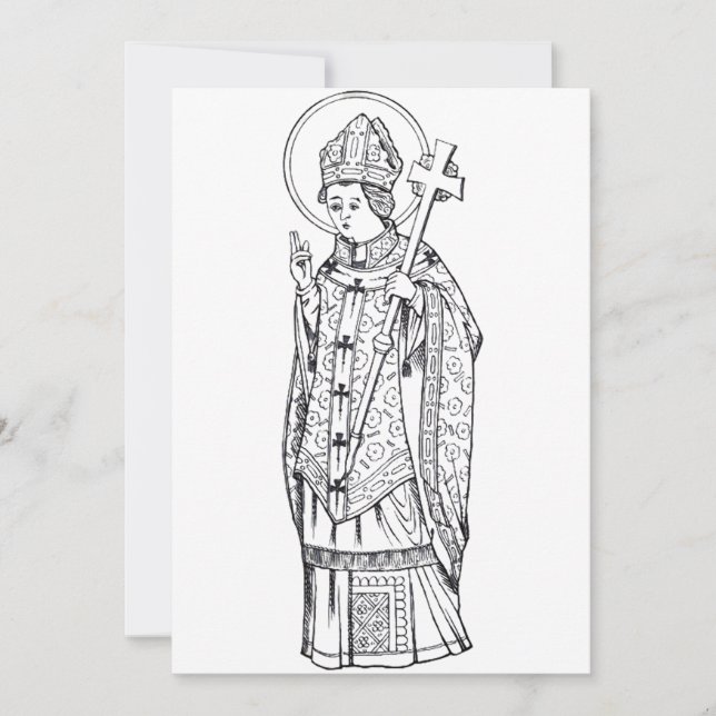 Saint Deiniol Abbot und Bischof Einladung (Vorderseite)