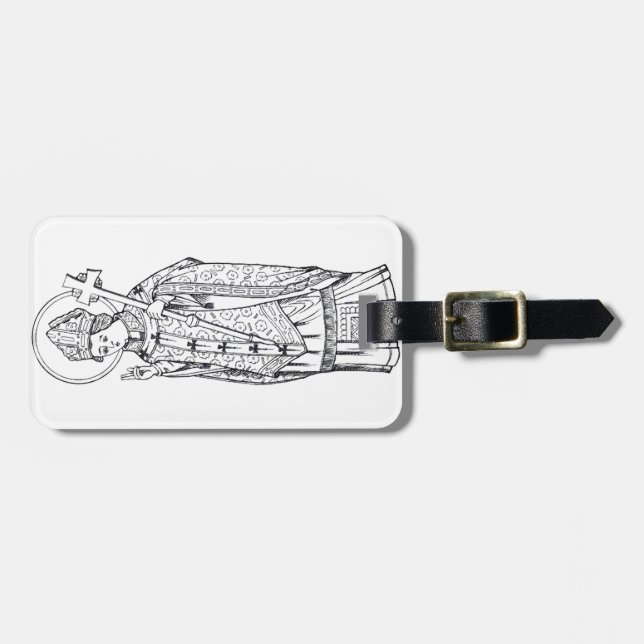 Saint Deiniol Abbot und Bischof Gepäckanhänger (Vorderseite horizontal)