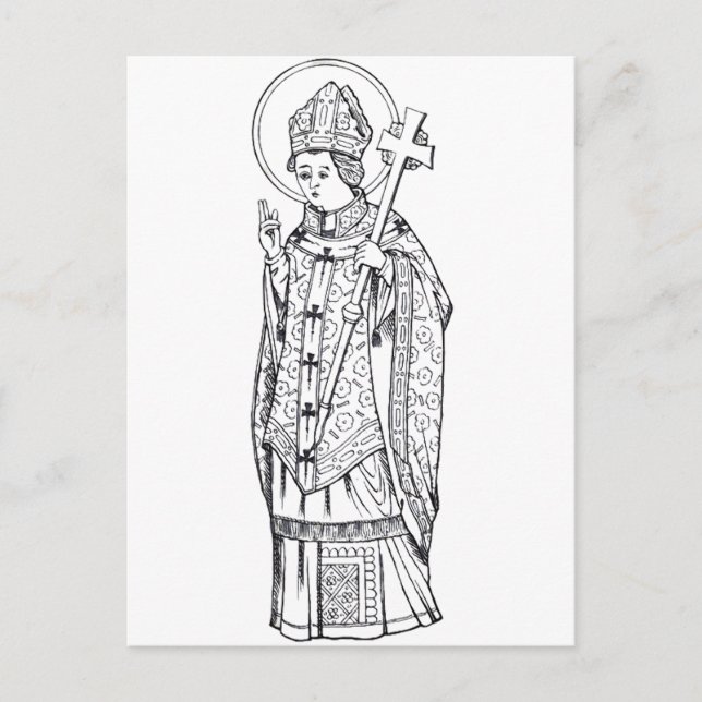 Saint Deiniol Abbot und Bischof Postkarte (Vorderseite)