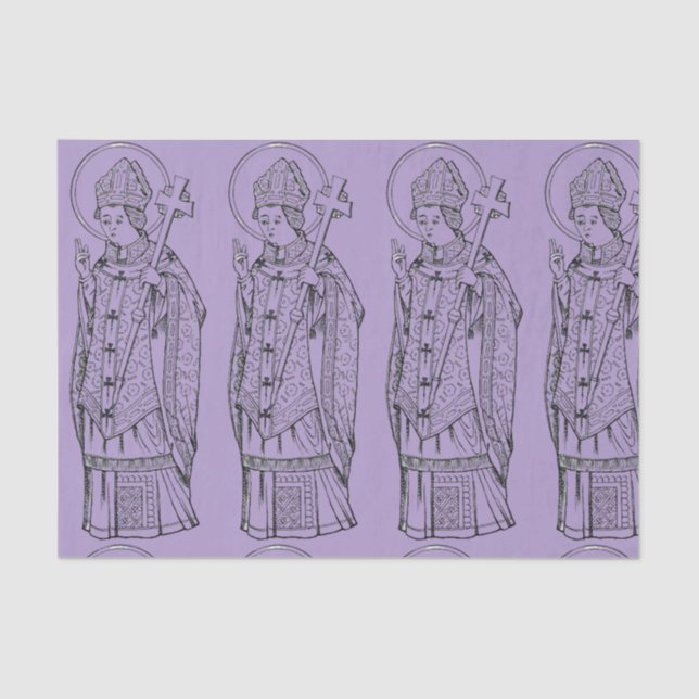 Saint Deiniol Abbot und Bischof Seidenpapier (Vorderseite)
