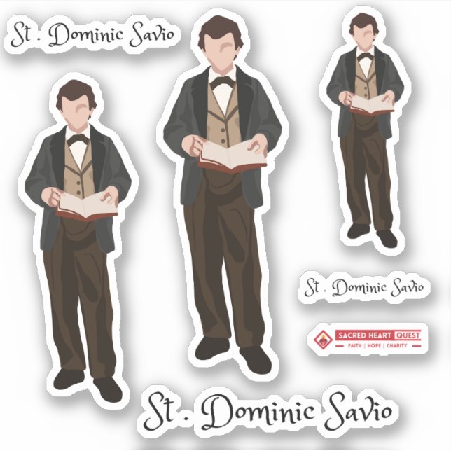 Saint Dominic Savio Custom-Cut Vinyl Sticker (Vorderseite)