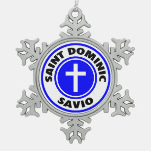 Saint Dominic Savio Schneeflocken Zinn-Ornament