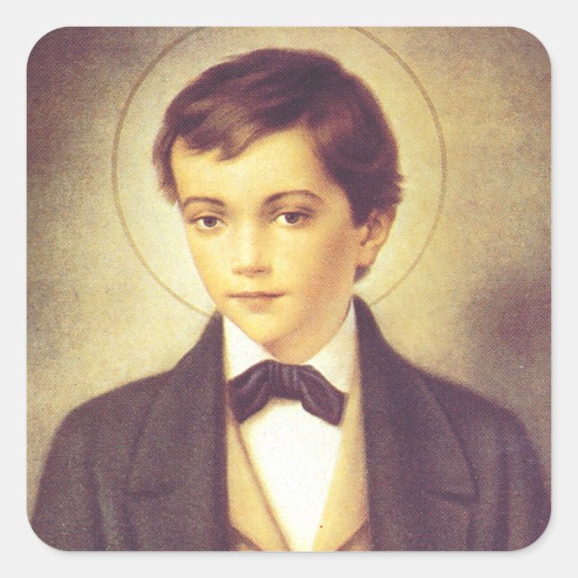 Saint Dominic Savio Student John Bosco Quadratischer Aufkleber (Vorderseite)