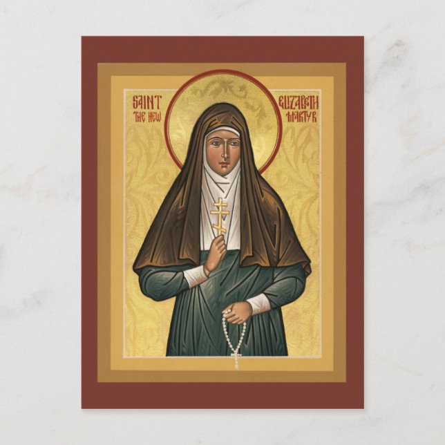 Saint Elizabeth the New Martryr Prayer Card Postkarte (Vorderseite)