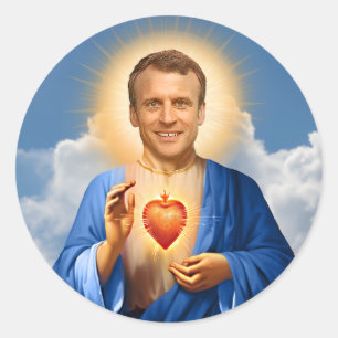 Saint Emmanuel Macron Prayer Candle Runder Aufkleber