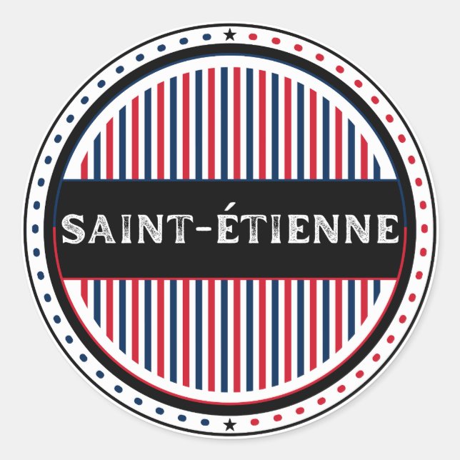 Saint-Étienne City Pride Emblem – French Identity Runder Aufkleber (Vorderseite)