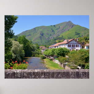 Saint-Etienne-de-Baigorry in Frankreich Postcard Poster