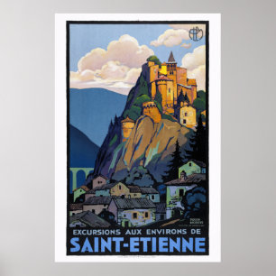 Saint-Etienne France 1930s Vintage Travel Poster