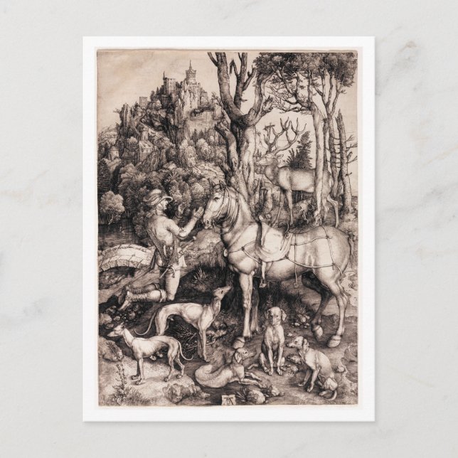Saint Eustace c. 1501 Postkarte (Vorderseite)