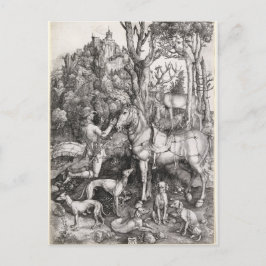 Saint Eustace Gravur von Albrecht Durer Postkarte