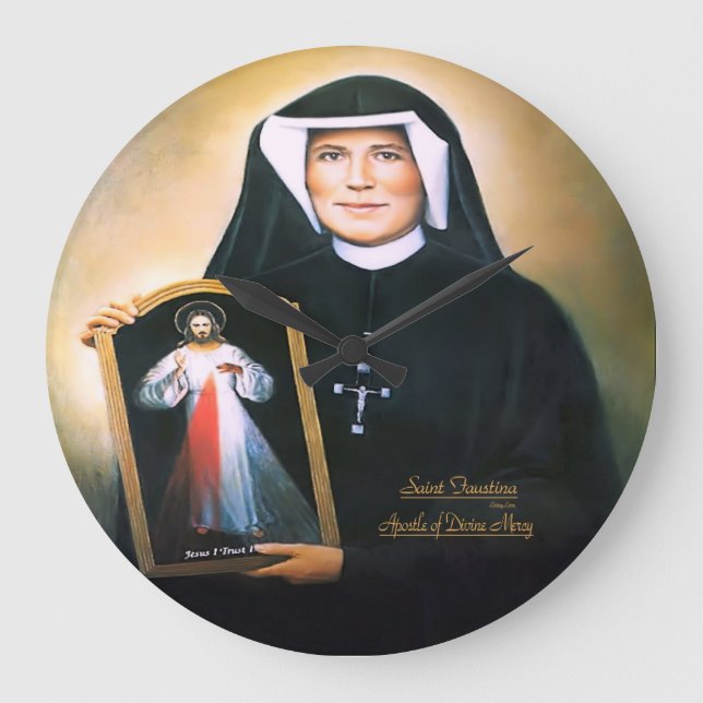 Saint-Faustina-Apostel der göttlichen Barmherzigke Große Wanduhr (Vorderseite)
