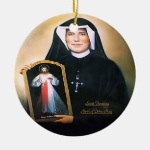 Saint Faustina, göttliche Barmherzigkeit Keramik Ornament