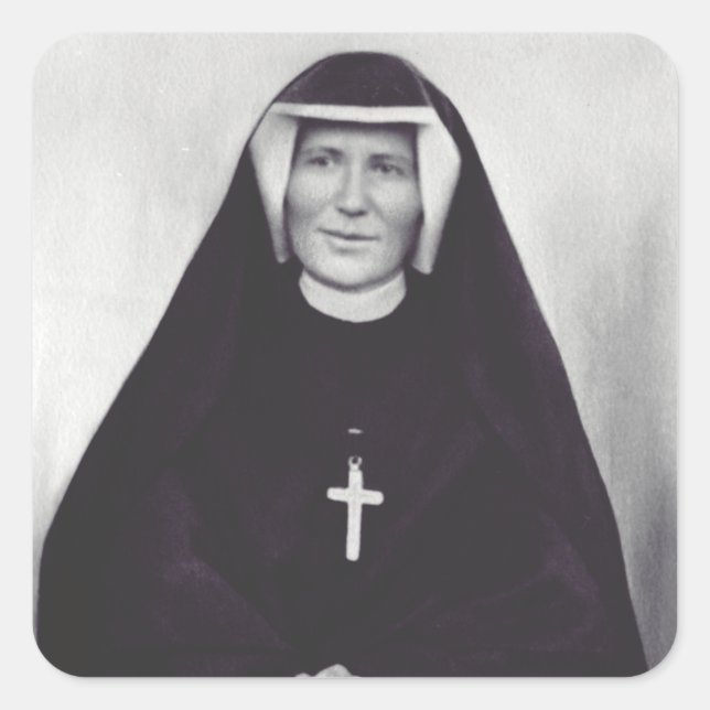 Saint Faustina Kowalska Quadratischer Aufkleber (Vorderseite)