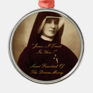 SAINT FAUSTINA OF DIVINE MERCY SILBERNES ORNAMENT
