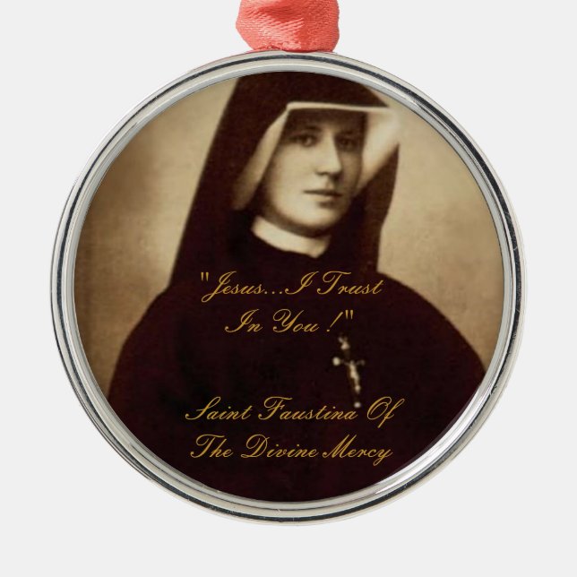SAINT FAUSTINA OF DIVINE MERCY SILBERNES ORNAMENT (Vorne)