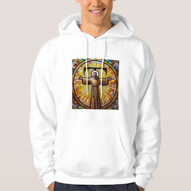 Saint Francis Assisi als Franziskaner Tau 3 Hoodie (Vorderseite)