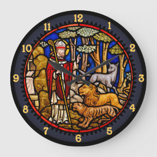 Saint Francis Blessing Beasts Wall Clock Große Wanduhr