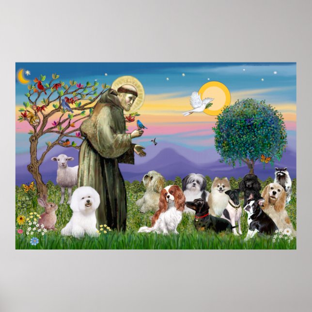 Saint Francis Blessing Ten Hogs Poster (Vorne)