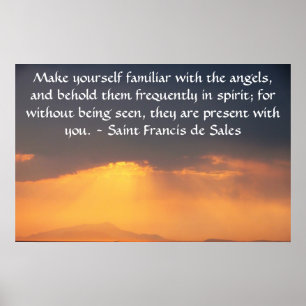 Saint Francis de Sales QUOTE über Engel Poster