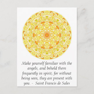 Saint Francis de Sales QUOTE über Engel Postkarte