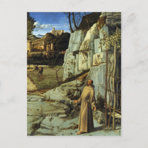 Saint Francis in der Wüste von Giovanni Bellini Postkarte