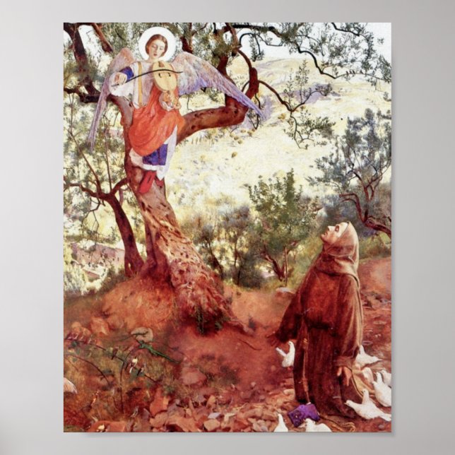 Saint Francis mit Angel Poster (Vorne)