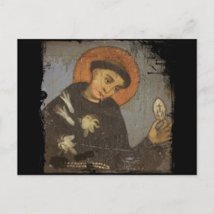 Saint Francis mit weißen Lilies Postkarte