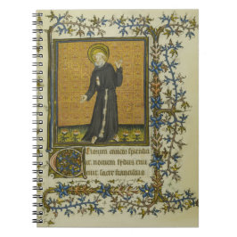 Saint Francis Mittelalterliches Manuskript von Ass Notizblock