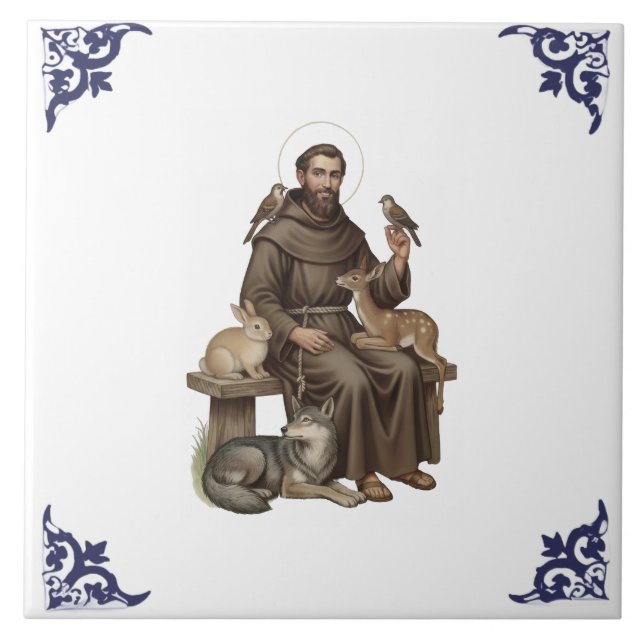 Saint Francis of Assisi Religious Fliese (Vorderseite)
