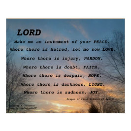 SAINT FRANCIS PRAYER GLOSSY POSTER