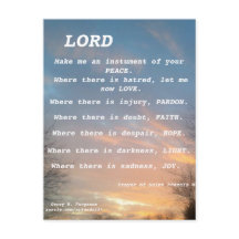 SAINT FRANCIS PRAYER POSTCARD