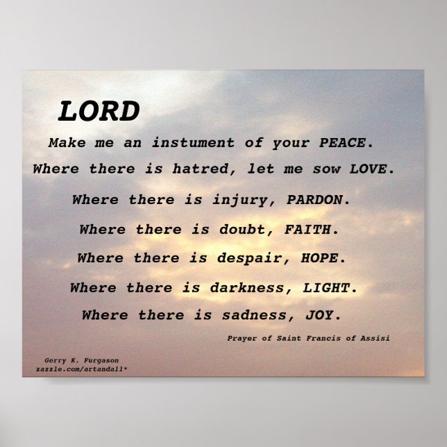 SAINT FRANCIS PRAYER POSTER (Vorne)