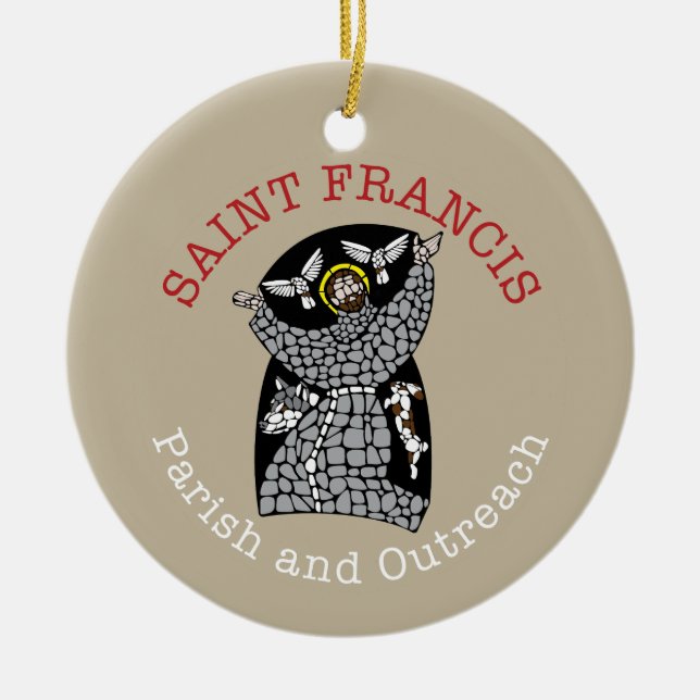 Saint Francis Round Christmas Ornament (Vorne)