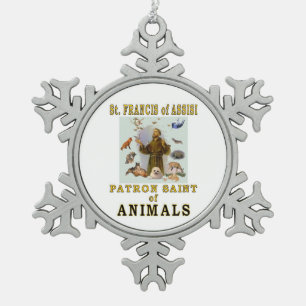 SAINT FRANCIS SCHNEEFLOCKEN Zinn-Ornament