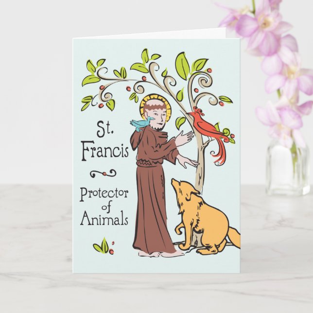 Saint Francis, Tierschutzkarte für Hunde Karte (Orchidee)