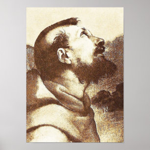 Saint Francis von Assisi Detail in Raphael Gemälde Poster