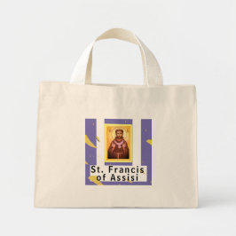 Saint Francis von Assisi Mini Tote Tag Mini Stoffbeutel