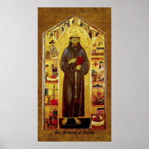 Saint Francis von Assisi Mittelalterliche Ikonogra Poster