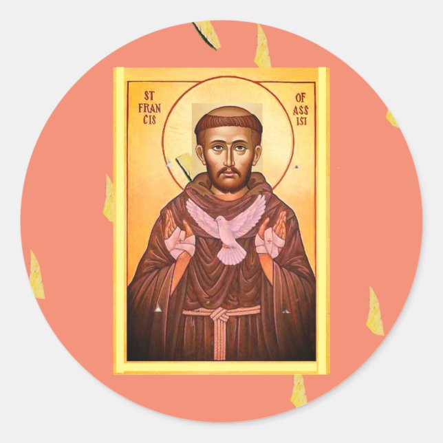 Saint Francis von Assisi Runder Aufkleber (Vorderseite)